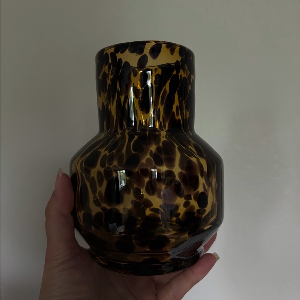 Leopard Print Speckled Glass Vase - Home Accents